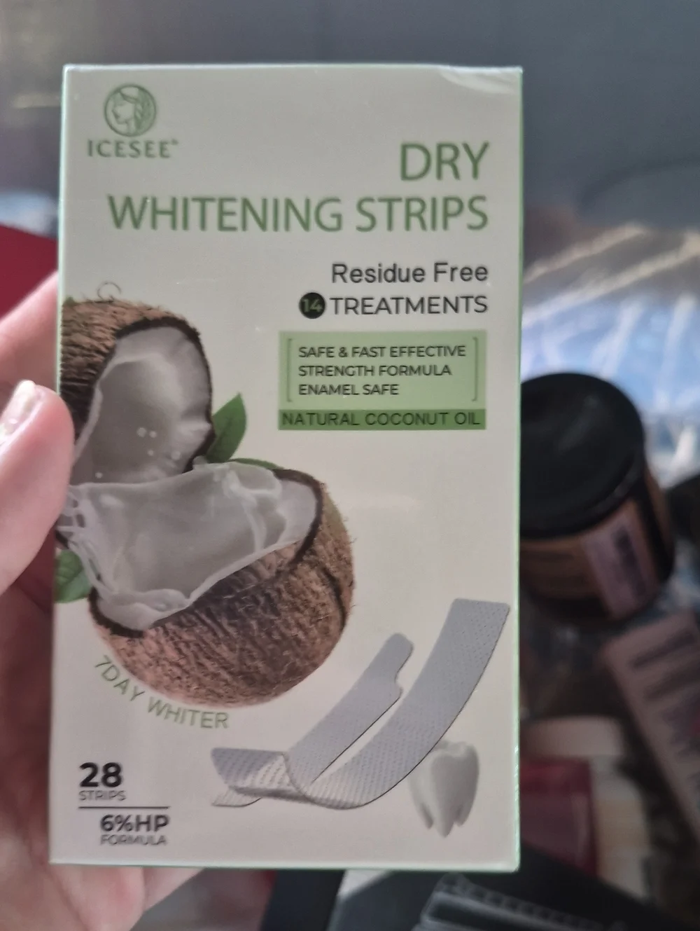 ICESEE Dry Whitening Strips in White and Green